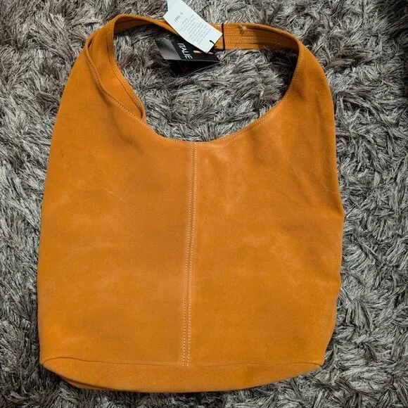 Claudia Firenze Genuine Italian Suede Orange Leather Tote Bag NWT - Picture 1 of 12